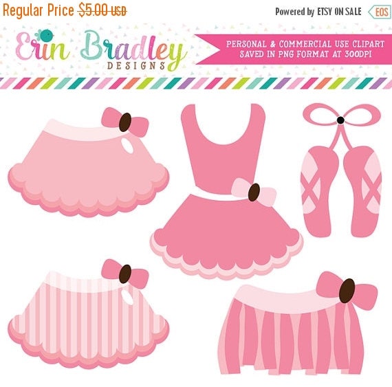 80% OFF SALE Pink Ballerina Tutus Clipart Commercial Use Clip Art Graphics Instant Download Il_570xn