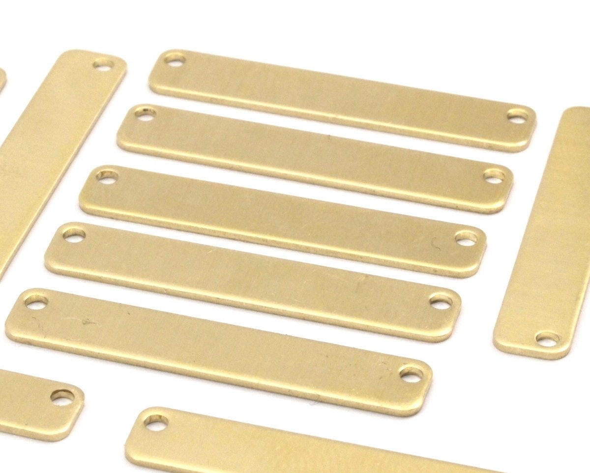 Costumized Name Plate 12 Raw Brass Stamping Blanks With 2