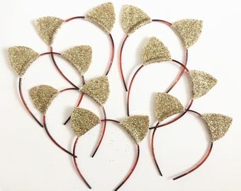 Glitter Cat Ears Headband Pack, Photo Booth Props, Bachelorette Party