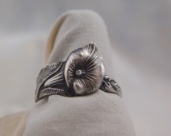 Sterling Silver Spoon Ring Size 8 1/4 Calla Lily