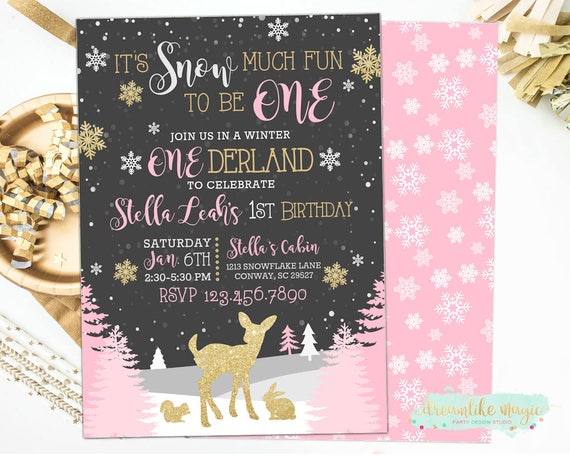 Winter Onederland Invite 1st Birthday Invitation First Winter Onederland Invite 1st Birthday Invitation First