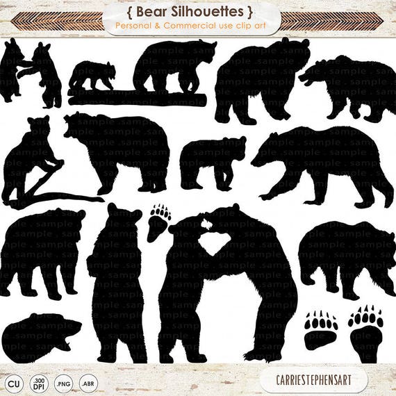 Download Bear Clip Art Bear Silhouette Images Digital Stamp Animal