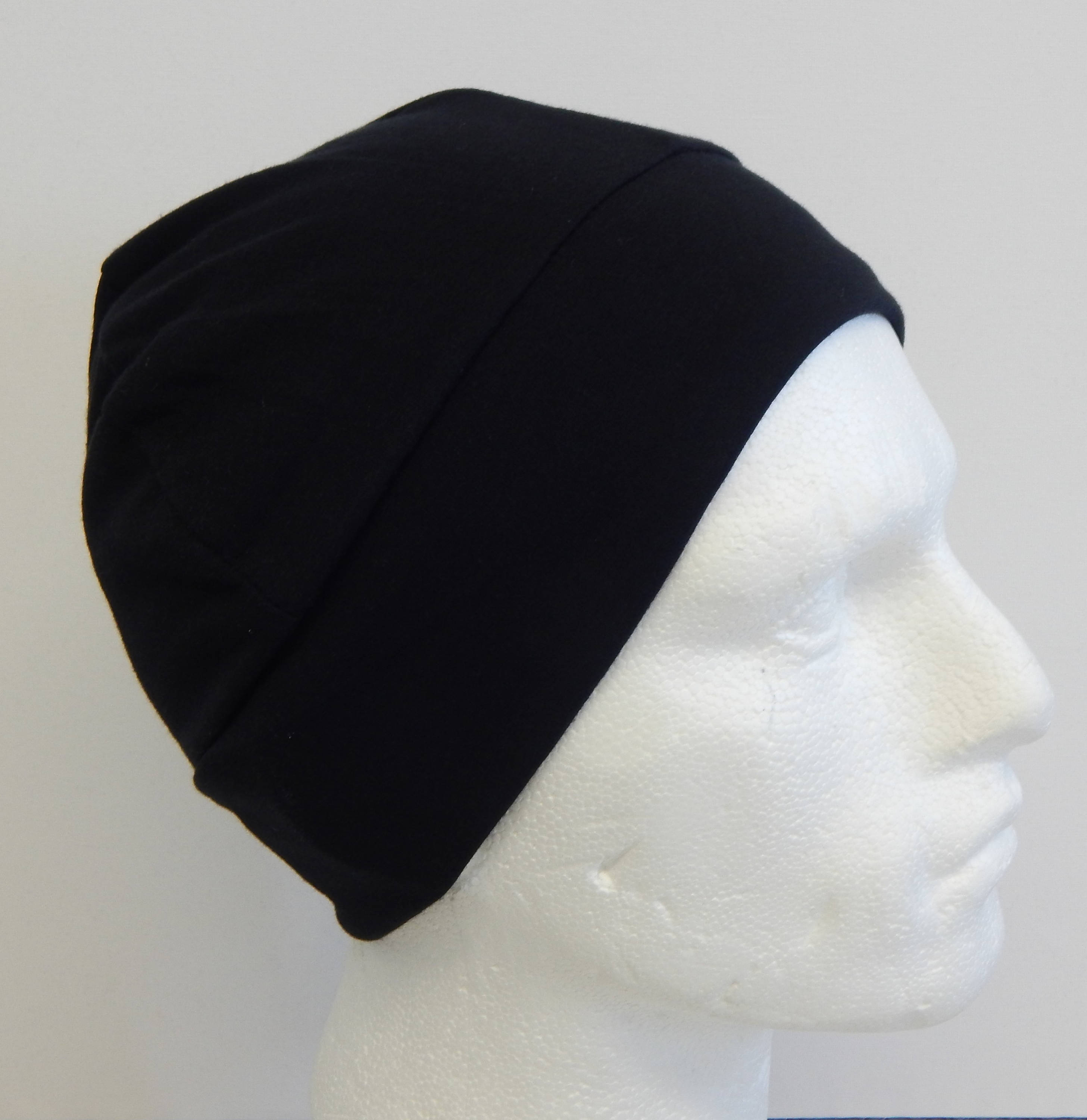 Black skull cap for man chemotherapy head wear cancer