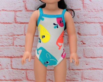 SALE 18" and 14.5" Doll Bathing Suit - 18" AG Doll Clothes- Wishers Swimsuit - 18 inch Bathingsuit and Towel - Wellie - Wisher Swim Suit