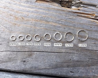 Sterling Silver Jump Rings Sterling Silver Soldered Hammered Jump Ring 18ga. Sterling Silver Jewelry Supply Finding USA