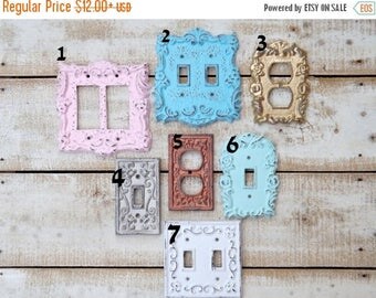 ON SALE Light Switch Cover~Outlet~GFI~Shabby Chic Light Switch Cover ~Light Plate~Double Light Switch / Shabby Chic Nursery
