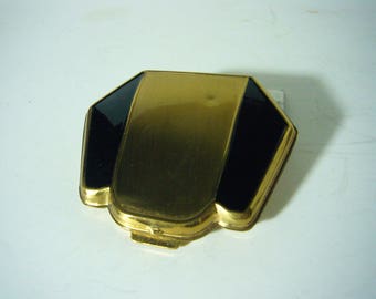 Vintage The Lorrette Art Deco Compact by Hingeco Powder Rouge Made in USA