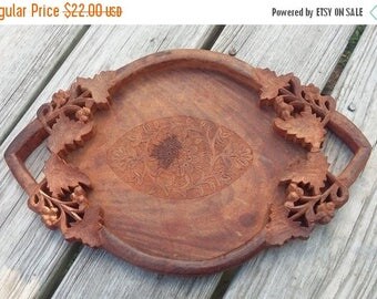 Carved wood tray | Etsy