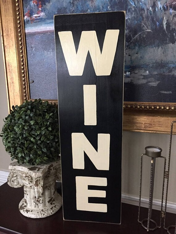 WINE Vertical Home Bar Tavern In Vino Veritas Shop Sign
