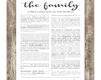 LDS Family Proclamation, Digital File 18x24, 16x20, 11x14, 8x10, LDS Printable, Proclamation to the World