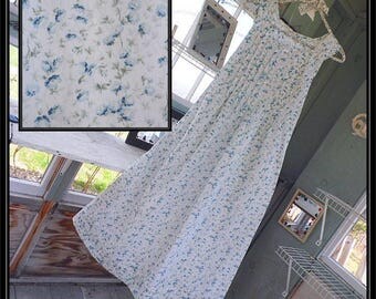Free Shipping in US-XS,S,Karen,Women's Sleeveless Cotton Nightgown, Pintucked,Waltz Length