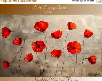 SALE ORIGINAL Large gallery wrap canvas-Contemporary impasto abstract floral painting by Nicolette Vaughan Horner