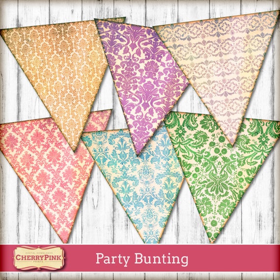 Vintage party bunting DIY wedding bunting shabby chic