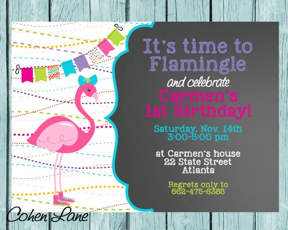 Flamingo Birthday Invitation. Flamingo Invitation. Flamingo Invite. Pink Flamingo Invitation. Digital Invitation. Birthday Invitation. Il_570xn