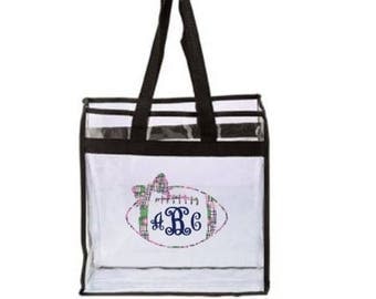 Clear Tote Bag, Clear Stadium Tote Bag, Game Day Clear Bag, Customized Clear Bag, Clear Stadium Bag, Clear Shoulder Tote