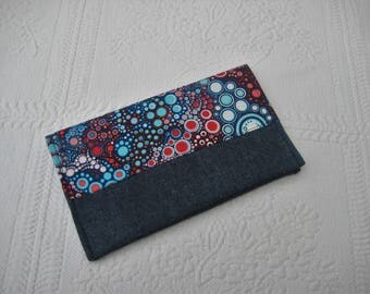 Denim and cotton designer checkbook
