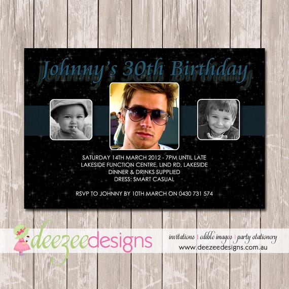 Birthday Invitation with Photos - 30th, 40th, 50th - YOU PRINT - BD095TA Il_570xn