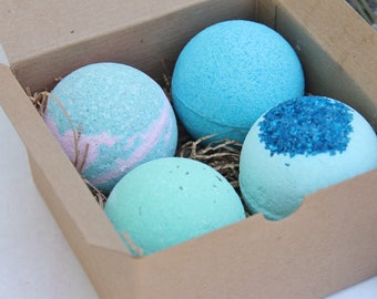 Bath Bomb Gift Set of 4, Valentines Day Gifts, Christmas Gifts, Birthday gifts, Party favors, Bridesmaids Gifts, Spa gift set, Kids Party