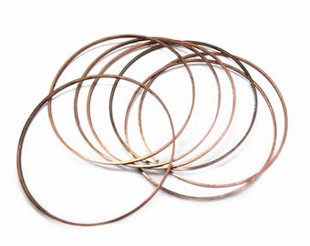 12pc 40mm antique copper finish smooth metal ring-4388A
