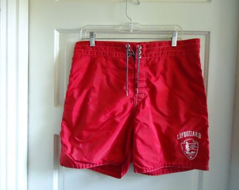 Vintage 80s/90s LIFEGUARD Swimtrunks sz M/L