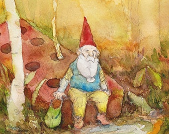 Gnome art | Etsy