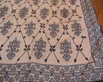 Scarf made in Occupied Japan - all silk - pink and grey - art nouveau carnations, floral design