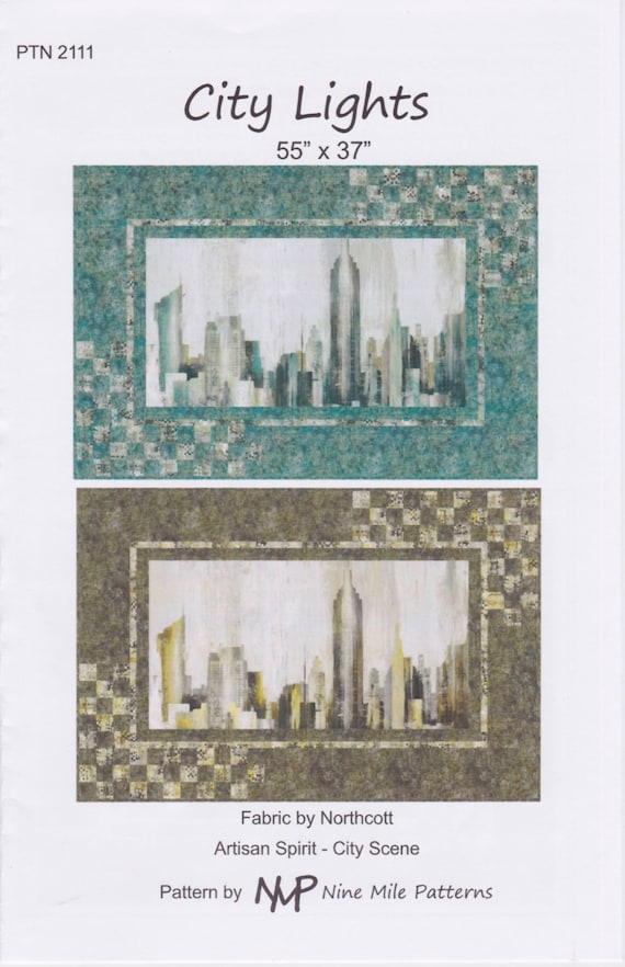 City Lights Nine Mile Patterns DIY Quilt Panel Pattern