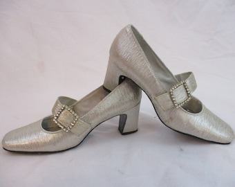 silver lame heels
