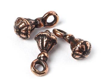 Little bells charm jewelry making supply bronze Pendants set, 3 pcs 2865(3) 11mm. Designed and made by Anna Bronze.