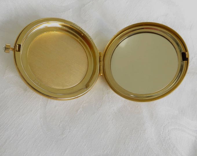 Estee Lauder Cherub Compact, April Angel Compact, Vintage Vanity Rhinestone Accents, Never Used