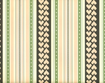 Olive Pink Hearts - wrapping paper from England