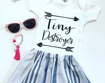 Denim Style Newborn Outfit, Tiny Destroyer Newborn Set, Newborn Girl Coming Home Outfit, Going Home Outfit Girl, Newborn Girl Take Home Set