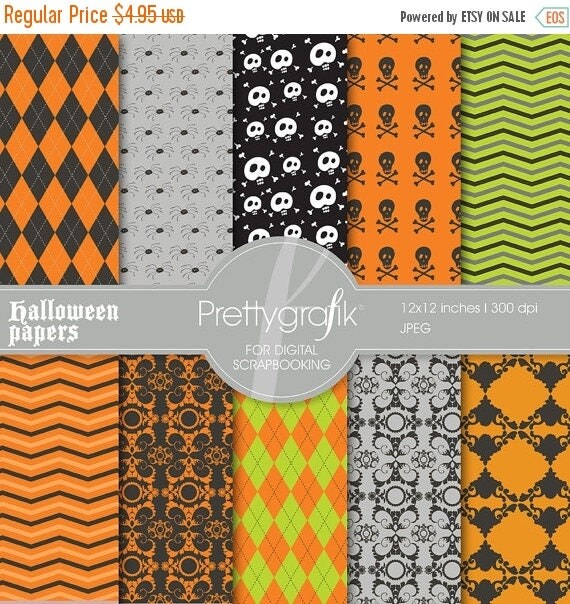 80% OFF SALE Halloween digital paper, commercial use, scrapbook papers, background - PS550 Il_570xn