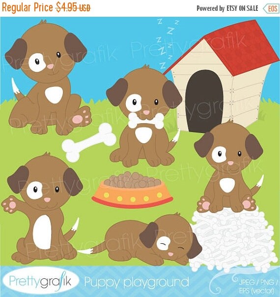 80% OFF SALE puppy dog clipart commercial use, vector graphics, digital clip art, digital images - CL528 Il_570xn