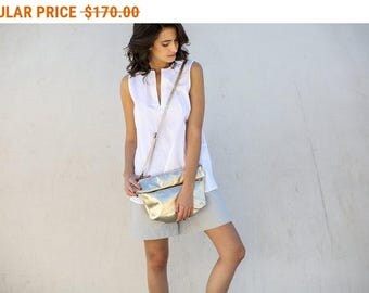 Sale, Gold Leather Cross Body Bag, Gold Leather Bag, Crossbody Purse, Small Handbag, Women Pouch