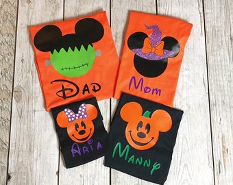 Disney Halloween Family Matching Shirt Set, Disney Shirt, Mom, Dad, Brother, Sister, Pumpkin Shirt. Family Matching Mouse Set