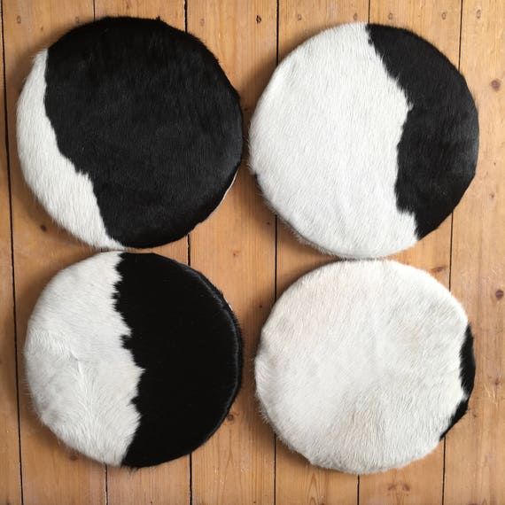 black and white cowhide pillow