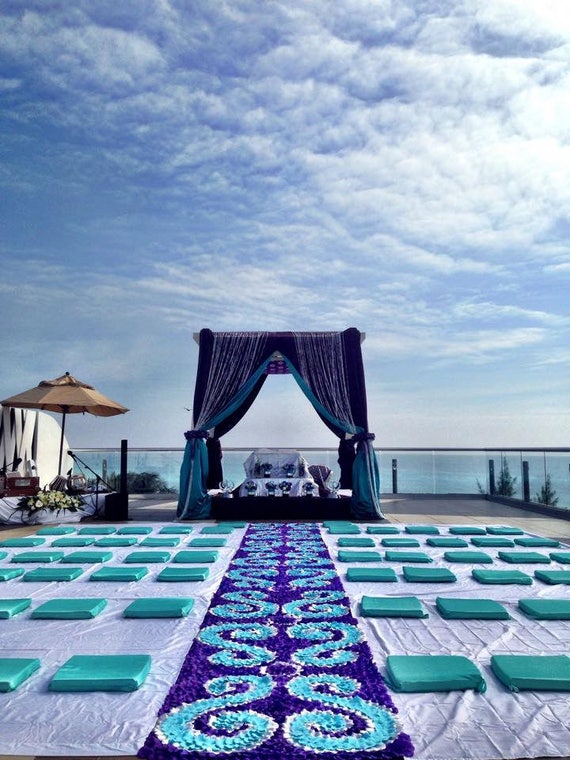 StarlitePurple Wedding Aisle Runner Dark Purple Turquoise
