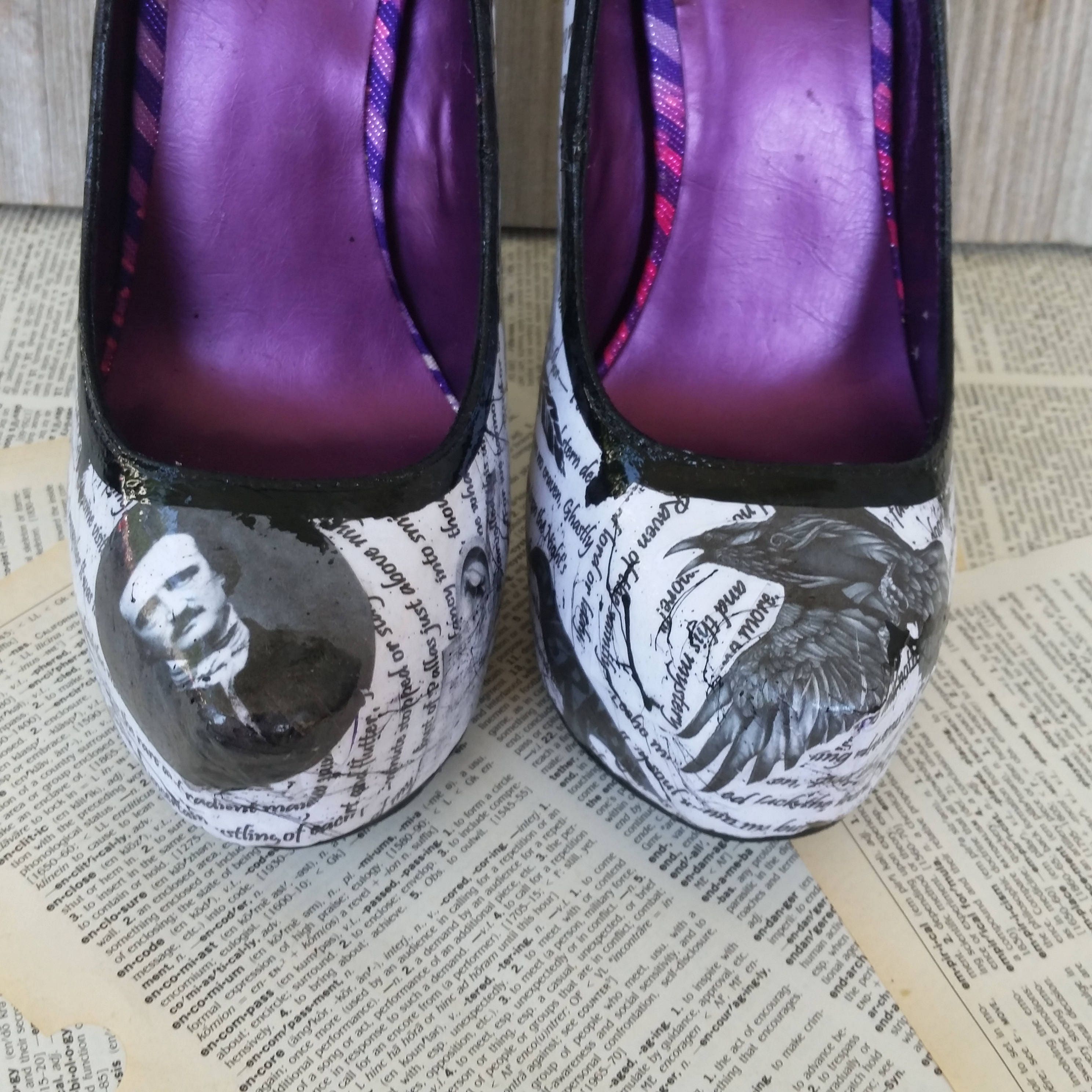 Edgar Allan Poe Heels Poe Shoes Raven Heels Raven Shoes Gothic