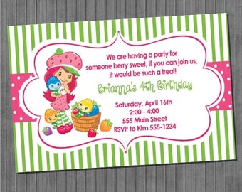 FLASH SALE Strawberry Shortcake Invitation
