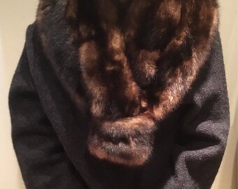 vintage Marshall Field & Co. Brown Mink Fur Collar