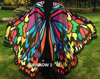 Butterfly, Cape, Wings, Costume, Clothing, Dress Up, Photography Prop, festival clothing, pixie, nymph, shawl, fairy, scarf, fashion, cloak