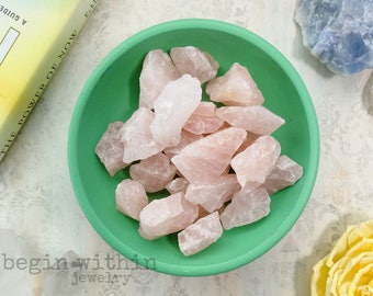 Raw Rose Quartz Crystal | Rough Rose Quartz Stone | Rose Quartz Chunk For Crystal Healing, Reiki Crystal