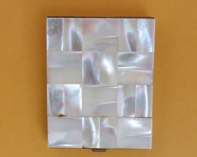 Vintage MOP Compact Picture Case - Portable Photograph Case, Collector's Picture Compact