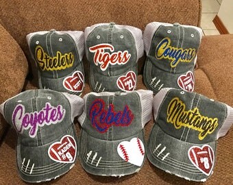 Baseball cap, Softball cap, football cap, volleyball cap, football mom, softball mom, trucker hat, mesh hat,baseball, baseball mom