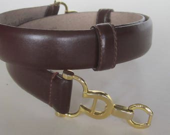 80s etienne aigner horseshoe buckle waist belt