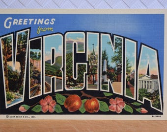 Vintage Virginia Linen Postcard