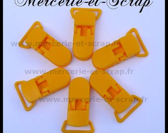 2 yellow orange ties 22mm Plastic pacifier crocodile 015