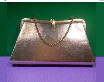 ON SALE Admiral Gold Lamé Chain Strap Evening Bag