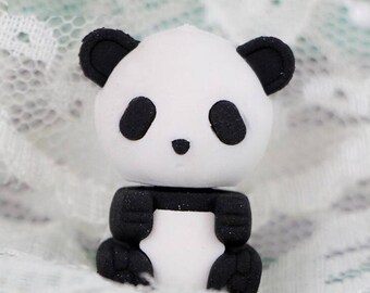 X 1 Eraser panda black and white kawaii